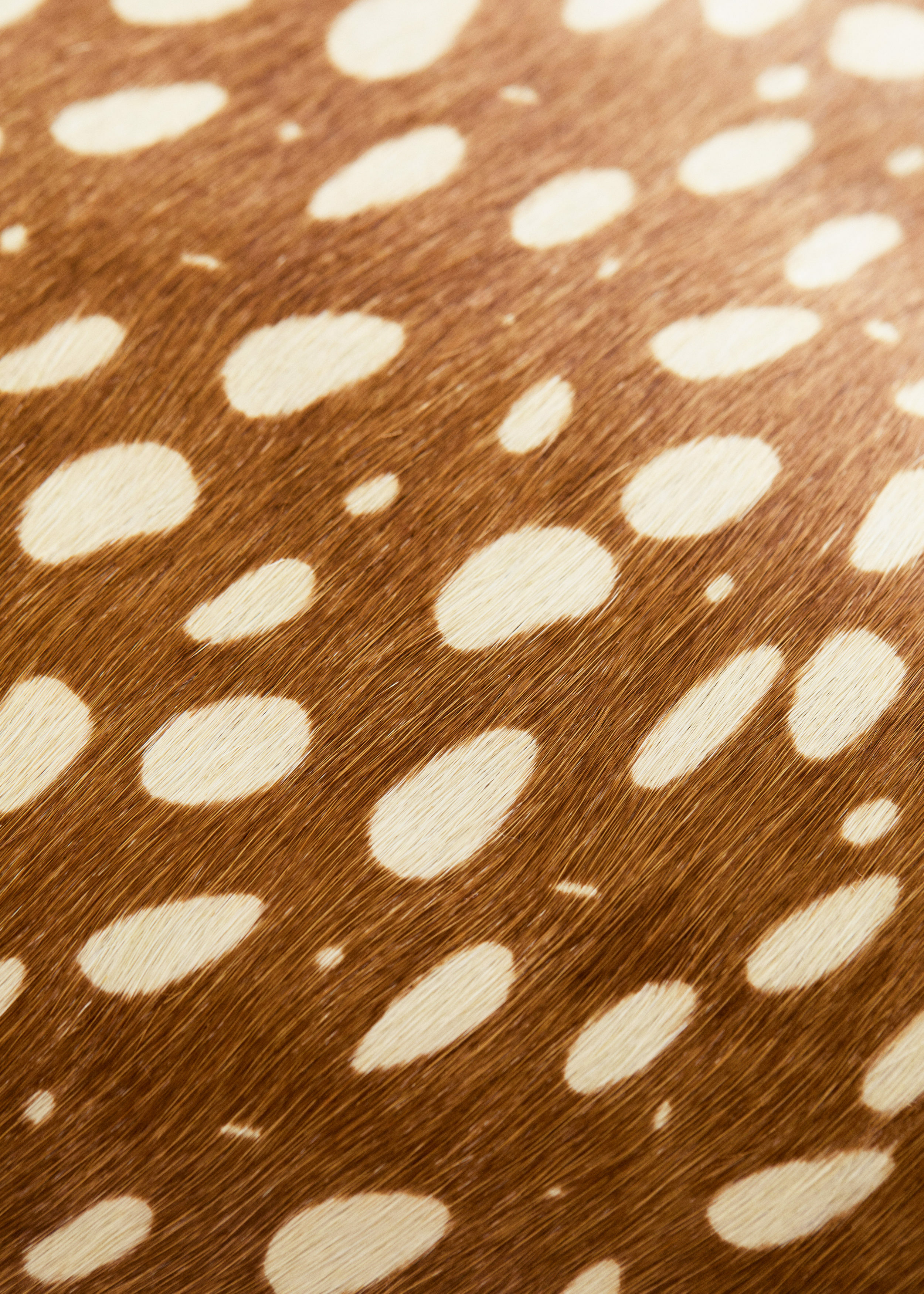 앤아더스토리즈 디어 프린트 레더 토트의 베이지 디어 프린트컬러 Detail입니다.