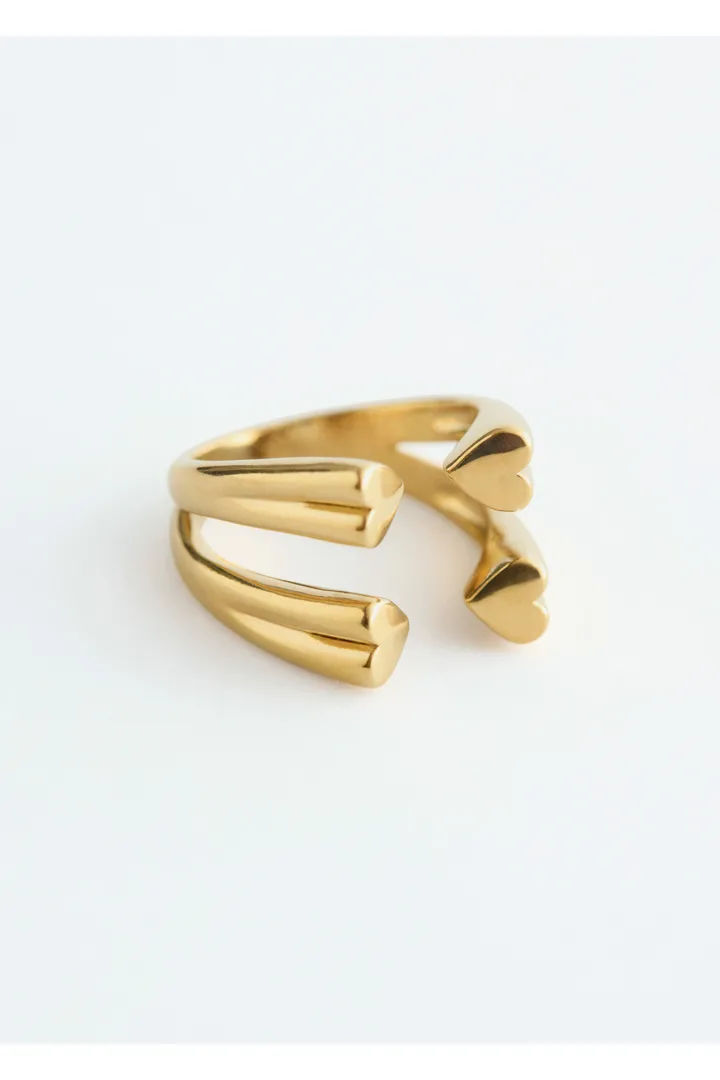 앤아더스토리즈 하트 커프 링의 골드컬러 Product입니다.