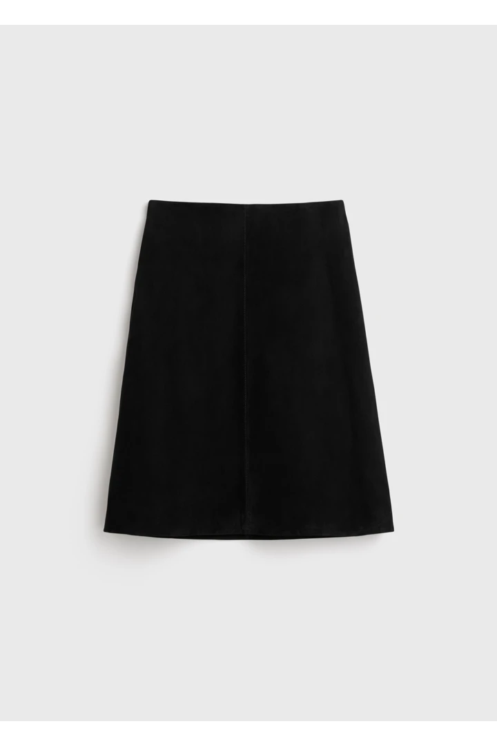 스웨이드 스커트 블랙