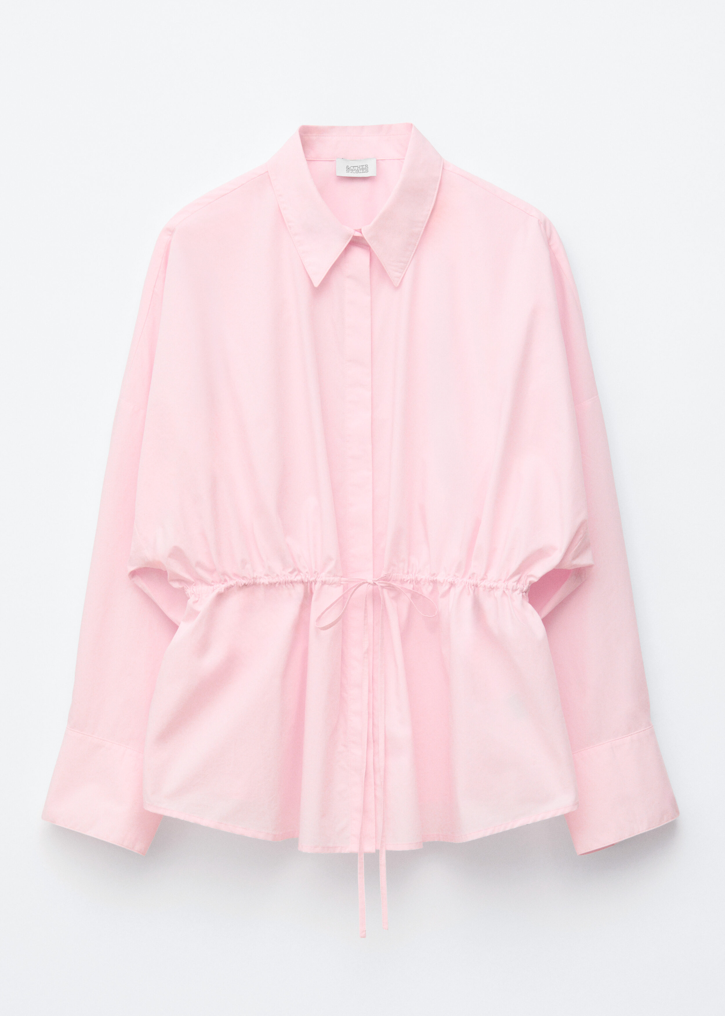 앤아더스토리즈 코튼 포플린 드로스트링 셔츠의 핑크컬러 Product입니다.