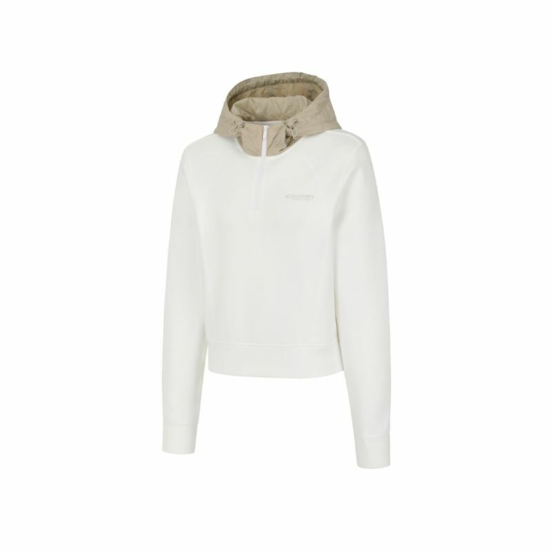 [KB국민카드, H.Point PayKB국민카드6%할인~09/27]DWTR46064CRS 26FW 여성 우븐 하이브리드 니트 후드 맨투맨(2컬러) +할인쿠폰
