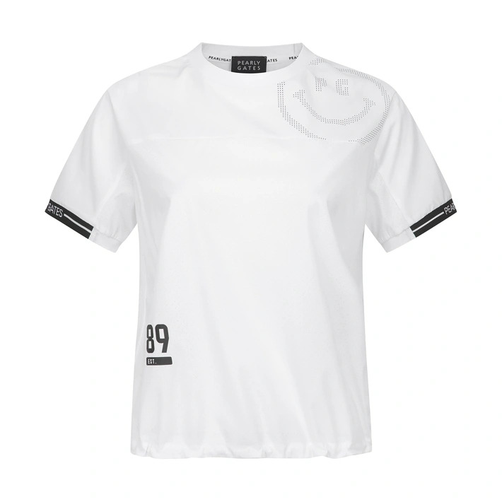 [현대백화점] [H.Point Pay현대백화점카드5%즉시할인~03/29](521F2TR308)여성 도트 스마일 스트링 반팔 티셔츠 +할인쿠폰