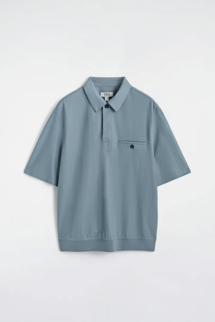 COS default image 0 of 블루 in 저지 폴로 셔츠