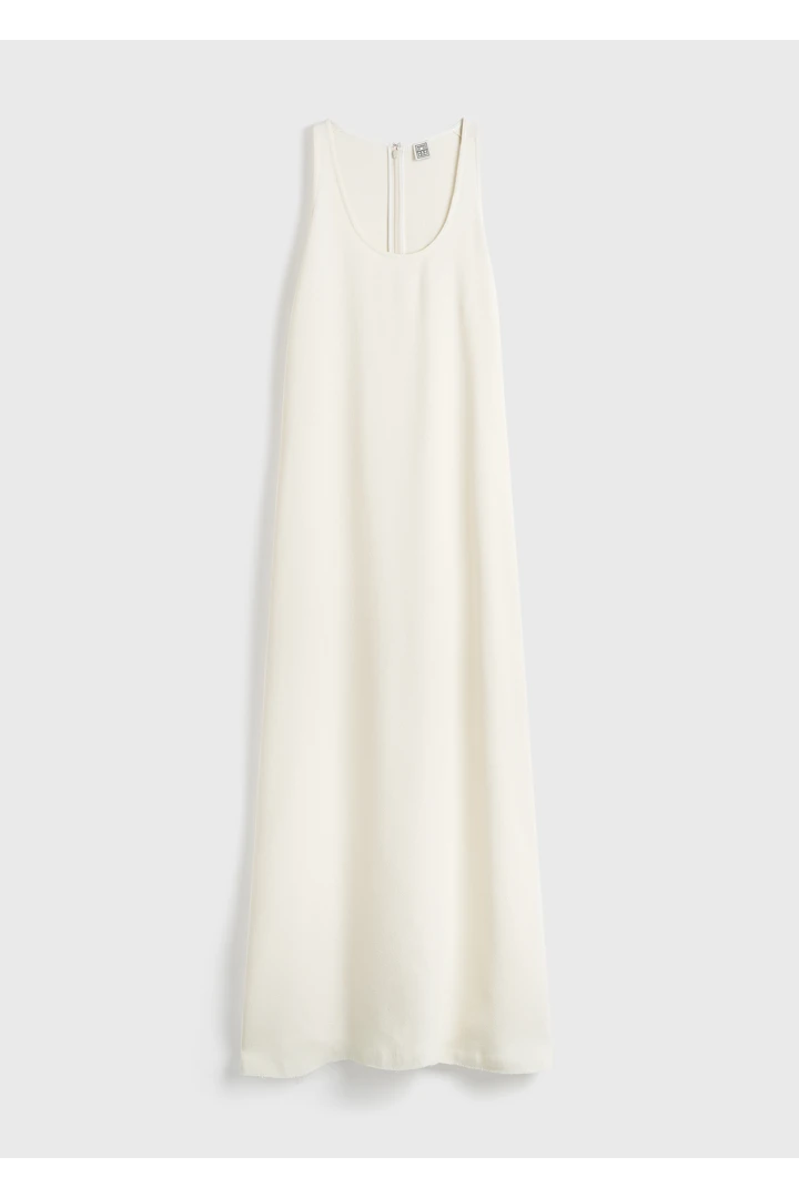 스쿠프-넥 세이블 드레스 마카다미아