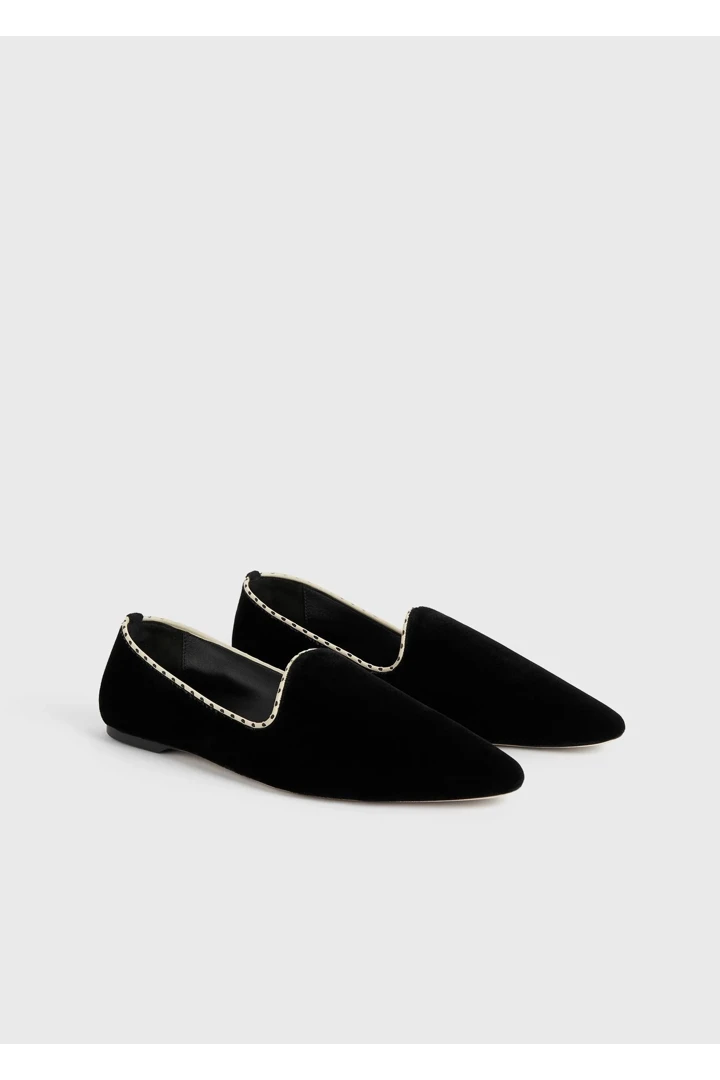 TOTEME 벨벳 베니션 슬리퍼 블랙의 블랙컬러 2번쨰 이미지입니다.