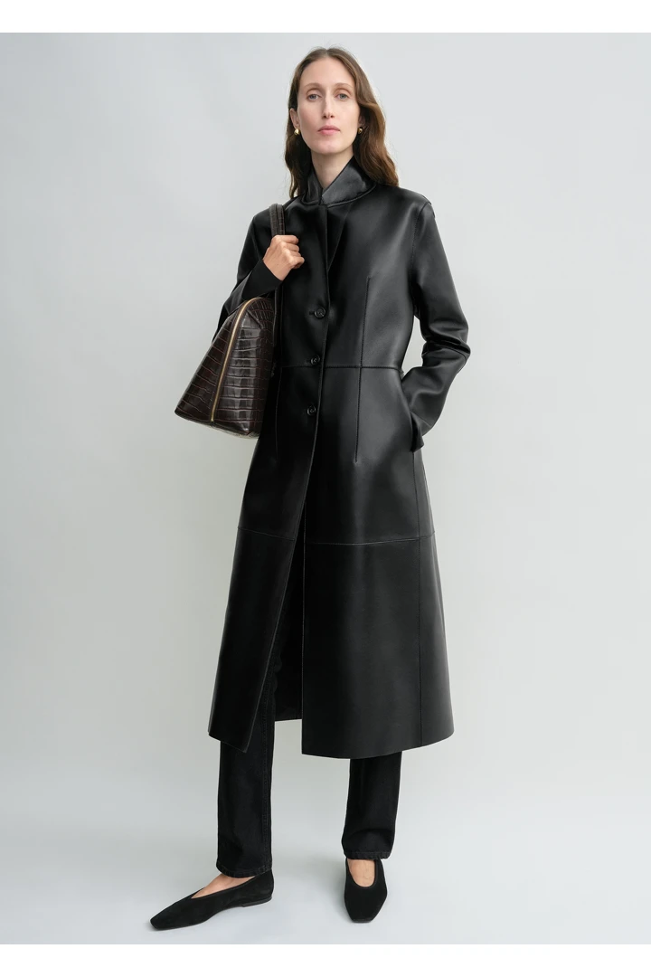 TOTEME default image 2 of 블랙 in 슬림 레더 코트 블랙