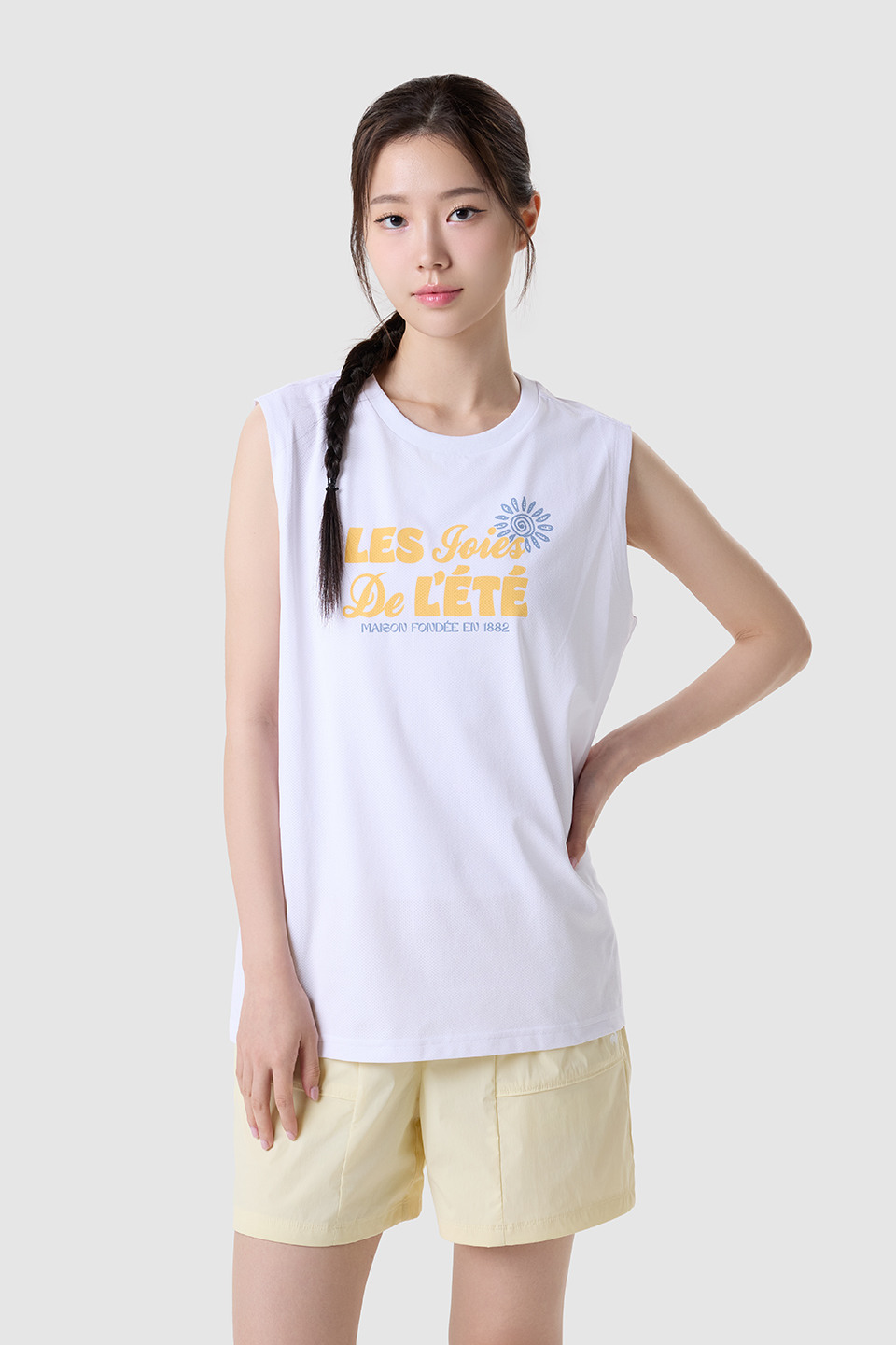 [현대백화점] 남녀공용 루스터 루즈핏 슬리브리스 나시 QR223LSL61 OFF WHITE