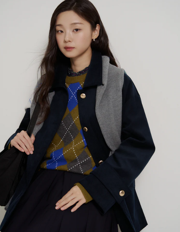 코듀로이 워크 재킷 - 네이비 (BF6911C21R)  상품 이미지