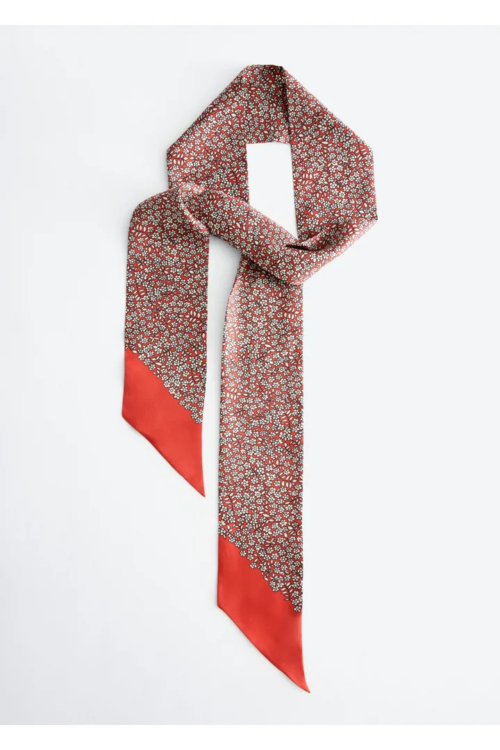 앤아더스토리즈 슬림 실크 프린트 스카프의 테라코타/플로럴컬러 Product입니다.