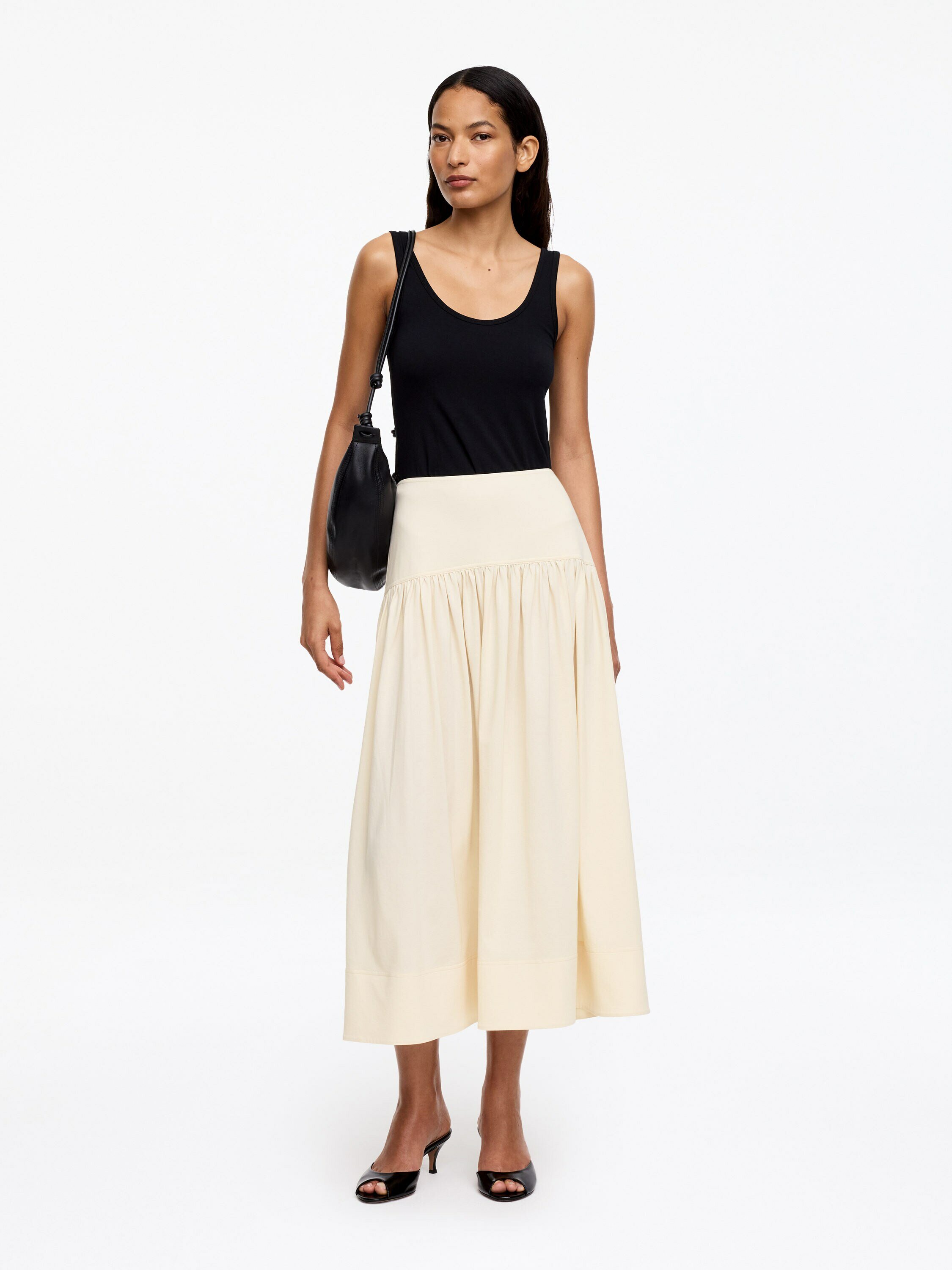 A라인 미디 스커트