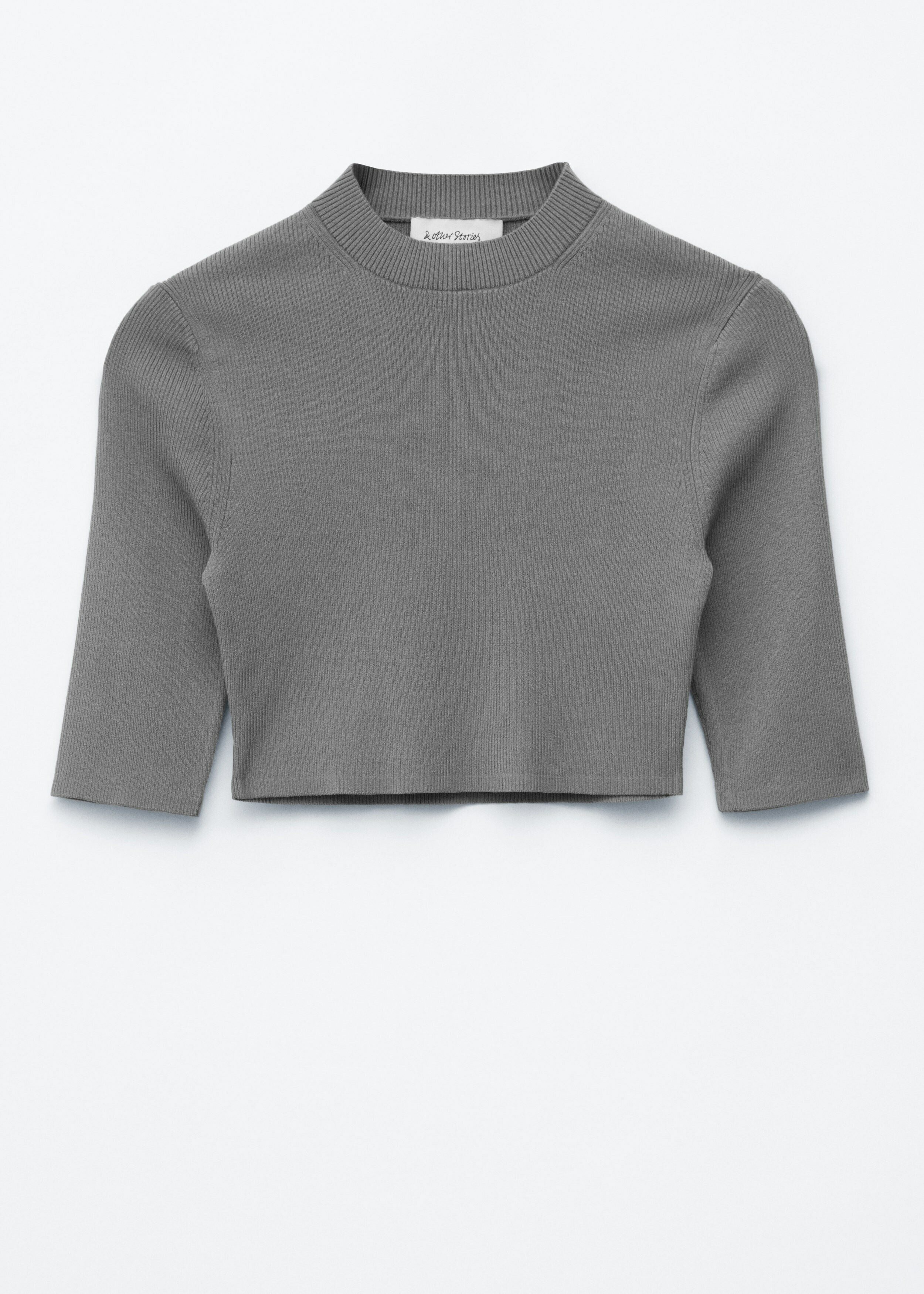 앤아더스토리즈 슬림 핏 크롭 티셔츠의 다크 그레이컬러 Product입니다.