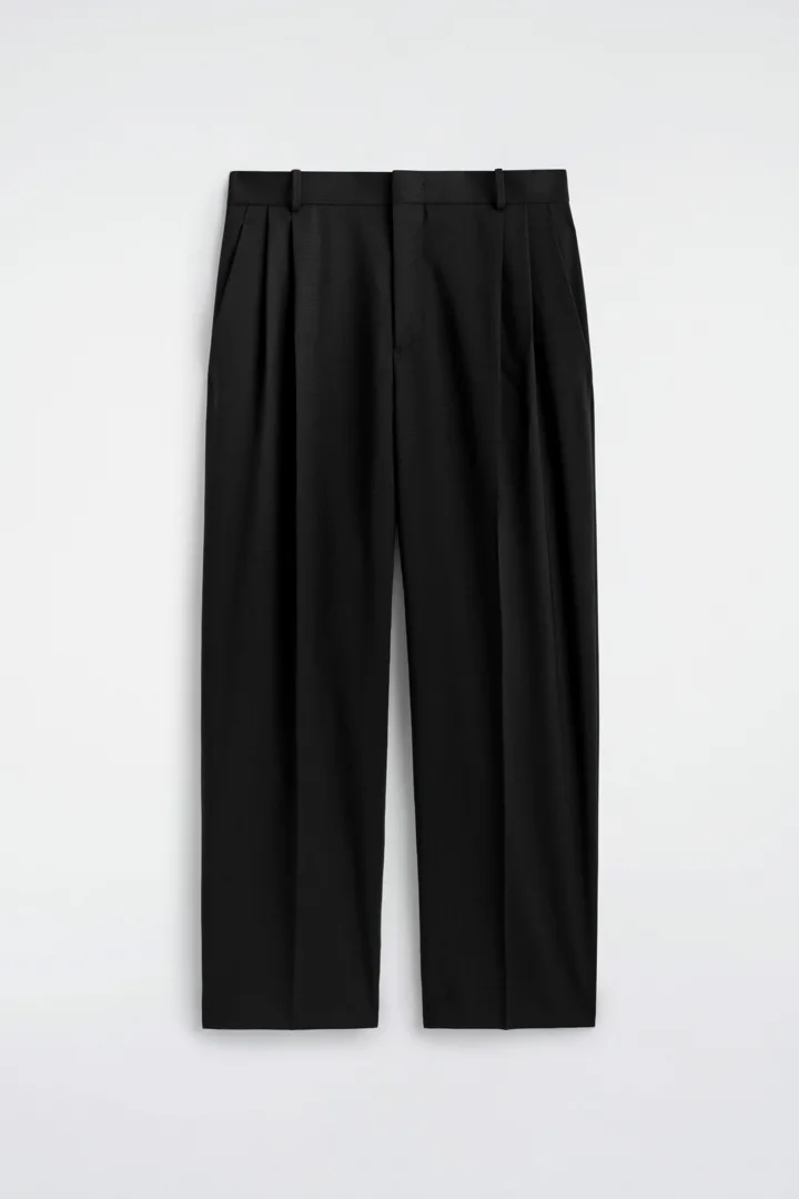 COS default image 3 of 블랙 in 플루이드 울 릴랙스드 핏 와이드 레그 트라우저