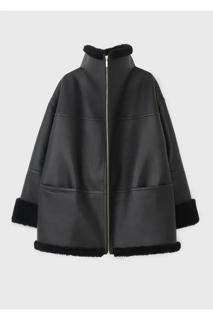 시그니처 시어링 재킷 블랙