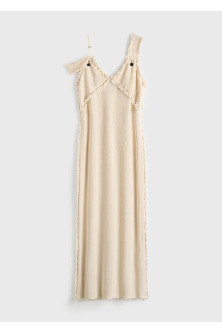 TOTEME default image 20 of 크림 in 브이넥 로 슬립 드레스 스톤