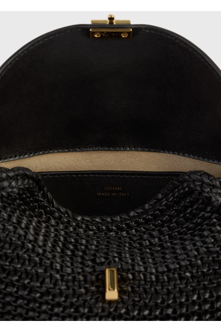 TOTEME 미니 티-락 우븐 레더 클러치 블랙의 블랙컬러 4번쨰 이미지입니다.