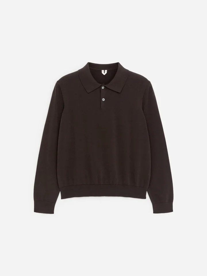 ARKET default image 4 of Brown in 코튼 폴로 셔츠
