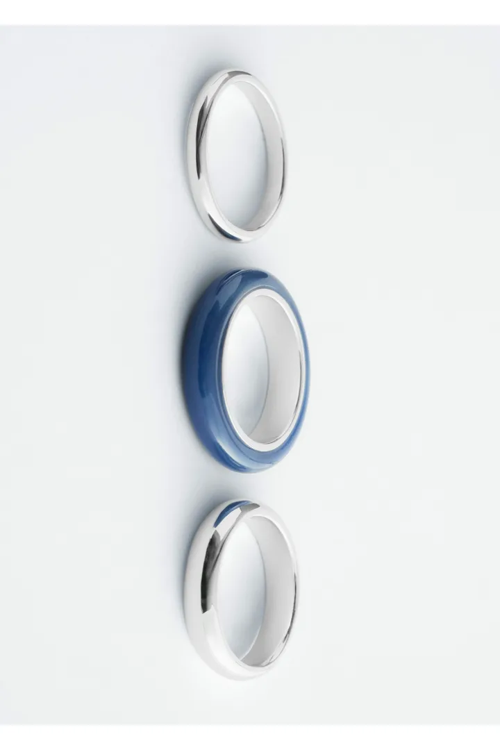 &OS image 20 of 실버컬러 in 3 팩 링 세트