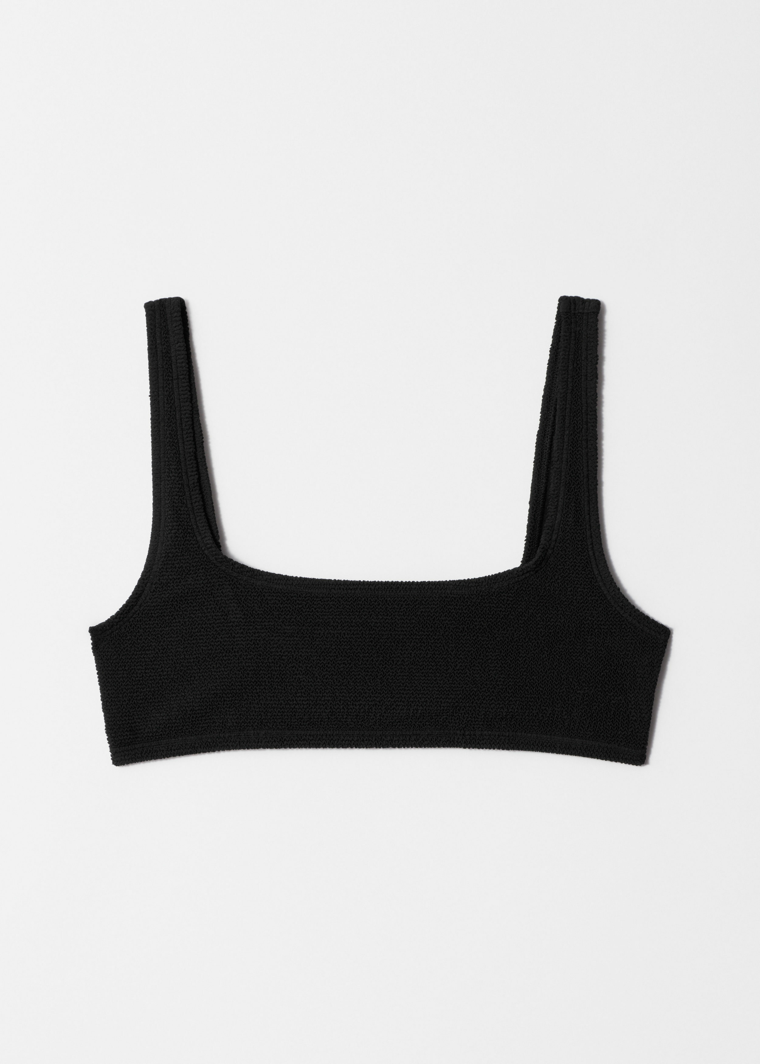 앤아더스토리즈 텍스처드 스퀘어 넥 비키니 탑의 블랙컬러 Product입니다.