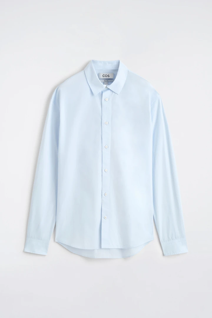 COS default image 15 of 블루 in 릴랙스드 피마 코튼 포플린 셔츠