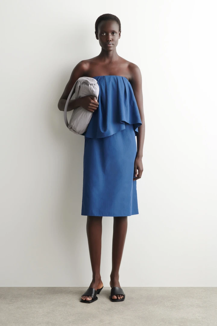 COS default image 31 of 블루 in 레이어드 방도 미디 드레스