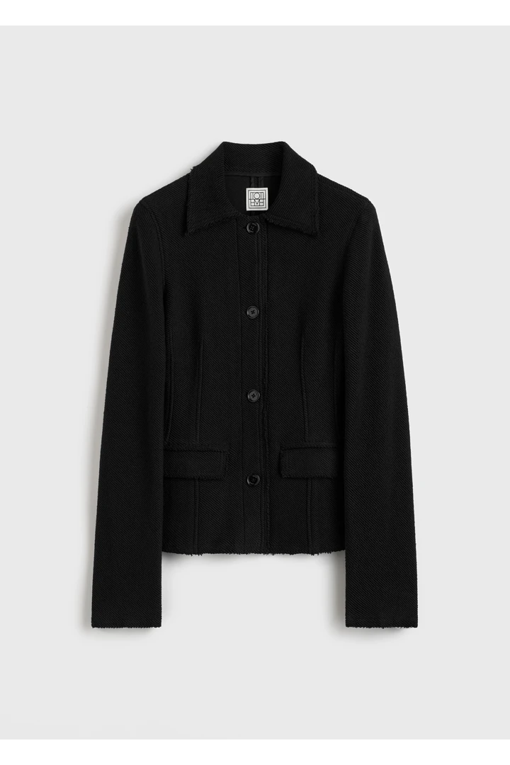 TOTEME default image 5 of 블랙 in 로우 헴 코튼 재킷 블랙