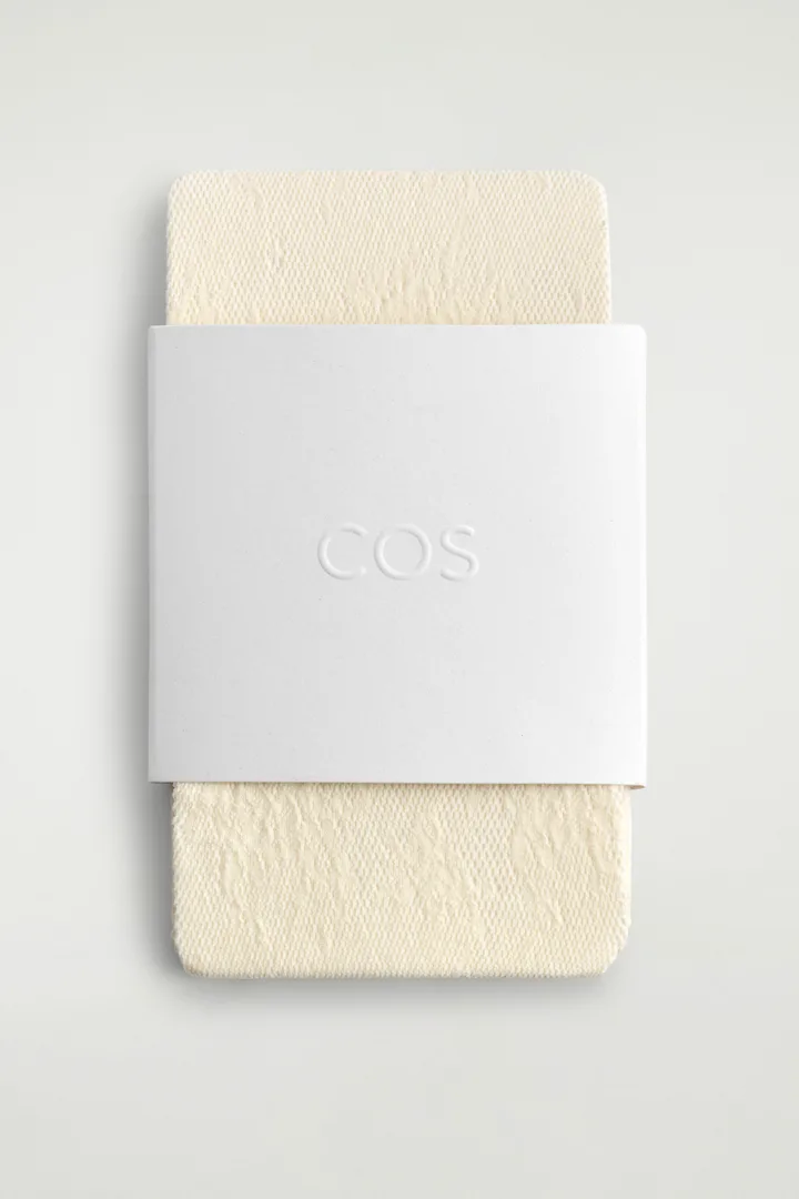 COS default image 2 of 화이트 in 플로럴 자카드 레이스 타이츠