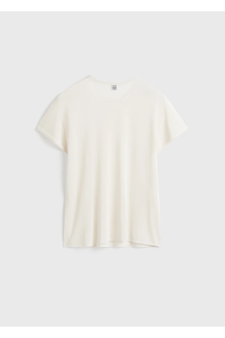 실크 티셔츠 에크루