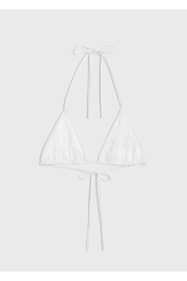 모노그램 포인텔 비키니 탑 화이트