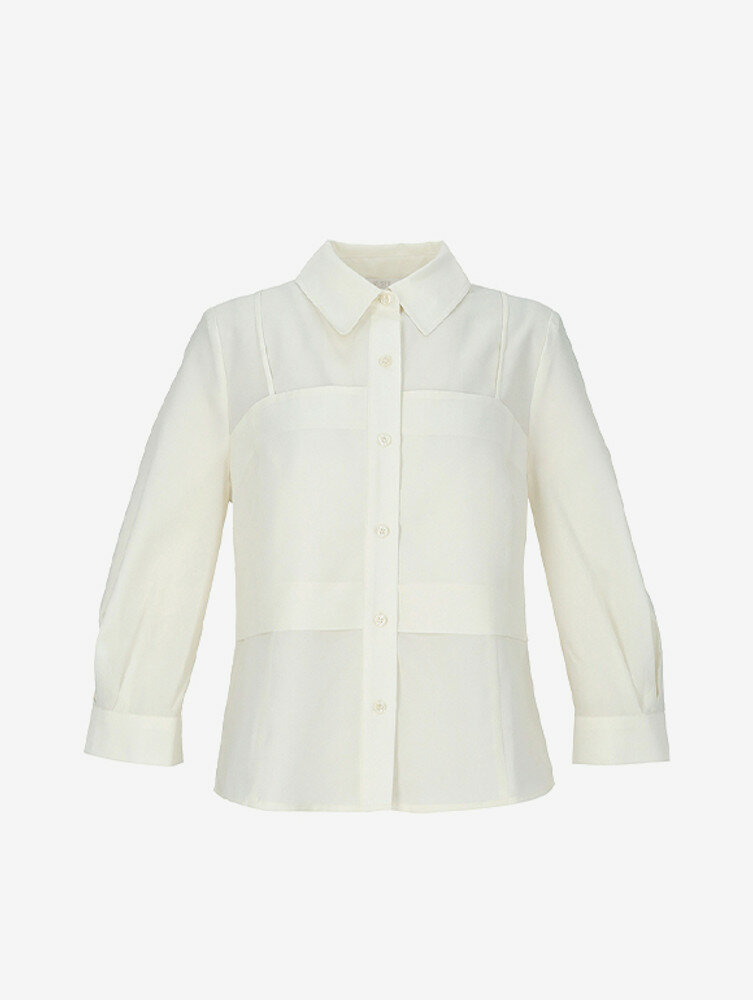 [현대백화점] [H.Point Pay현대백화점카드5%즉시할인~03/29](비지트인뉴욕) 7부소매 뷔스티에 블라우스 VC4LS22 +할인쿠폰