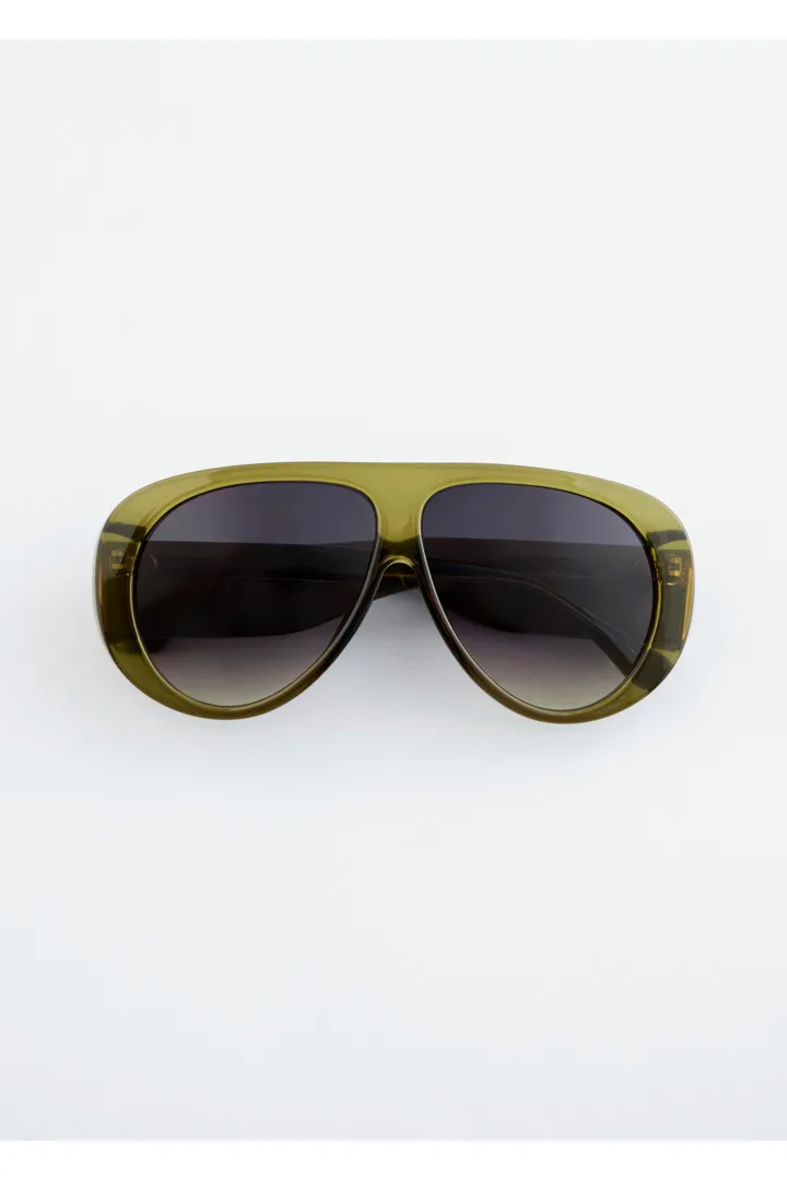 앤아더스토리즈 오버사이즈 애비에이터 선글라스의 그린컬러 Product입니다.