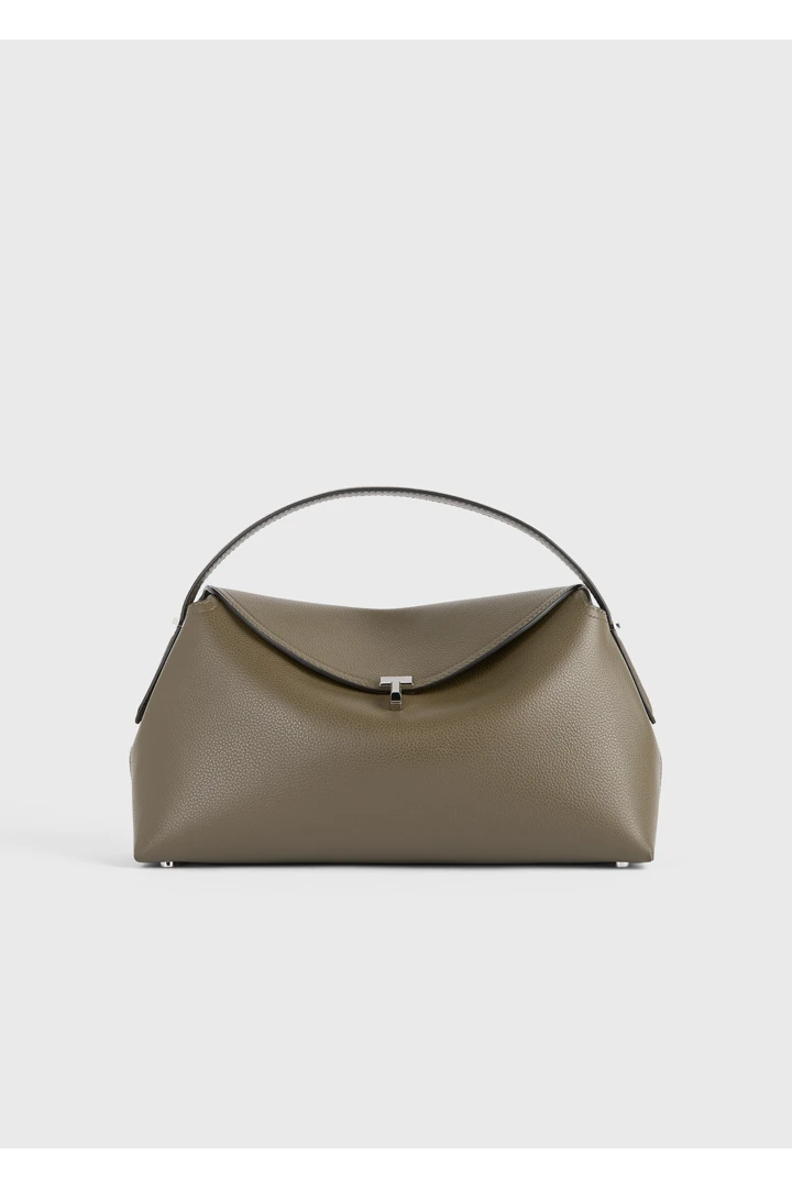 TOTEME default image 11 of 카키 in 티-락 그레인 레더 탑 핸들 다크 토프