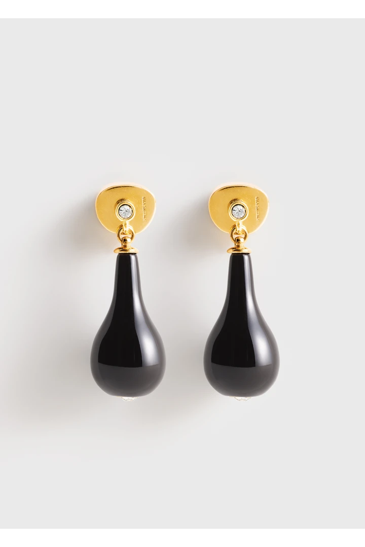오닉스 드랍 이어링 블랙/골드