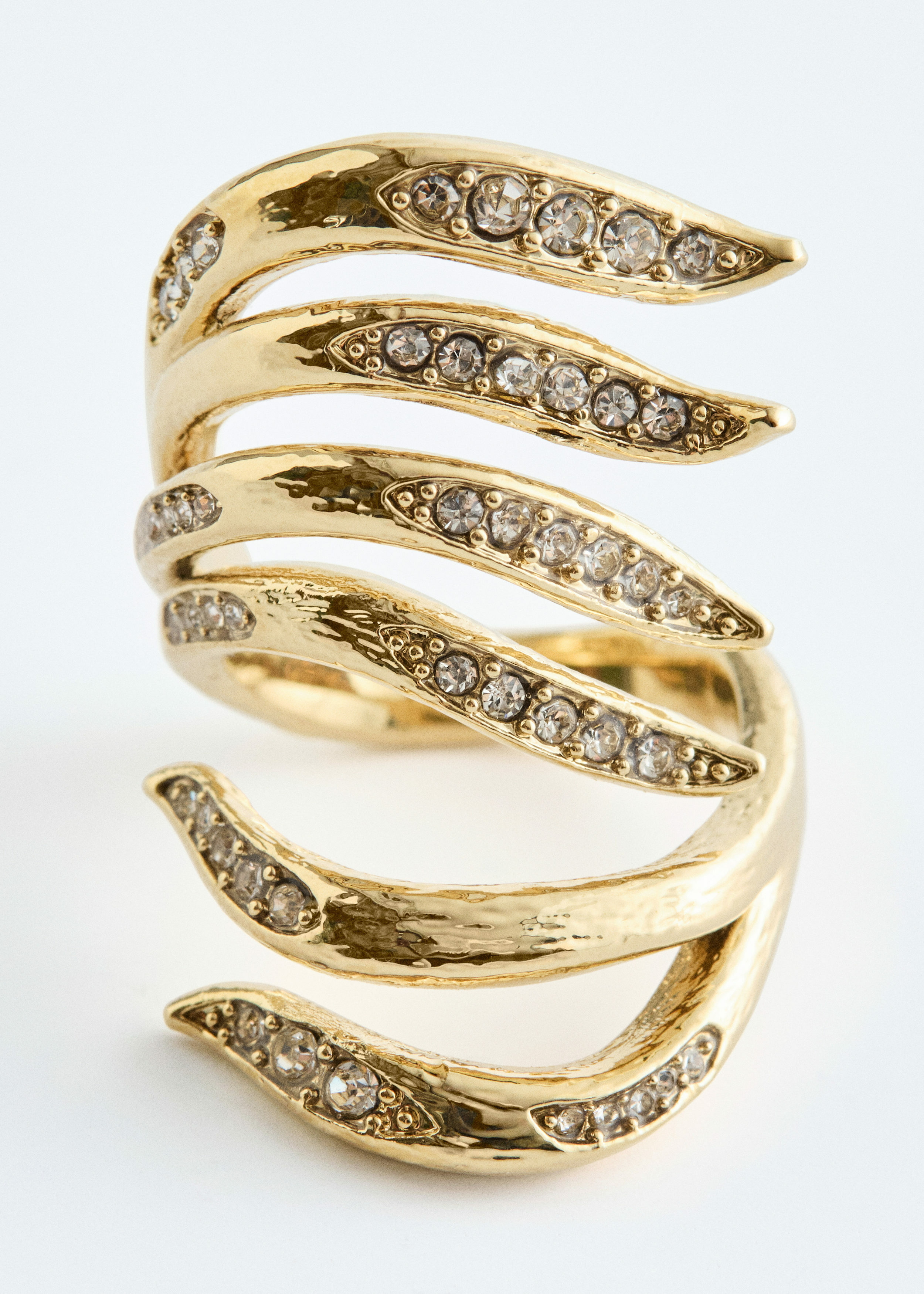 앤아더스토리즈 멀티 와이어 크리스탈 링의 골드컬러 Product입니다.