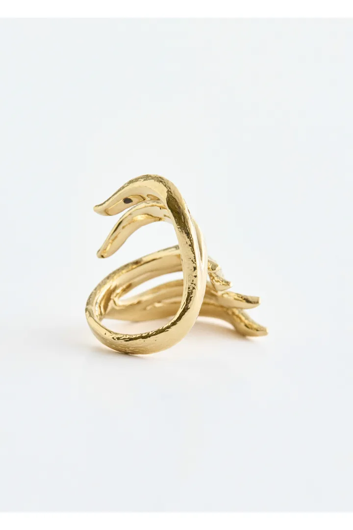 앤아더스토리즈 멀티 와이어 크리스탈 링의 골드컬러 Product입니다.