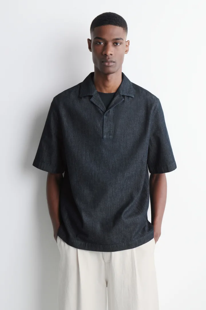 COS default image 24 of 블루 in 데님 팝오버 셔츠