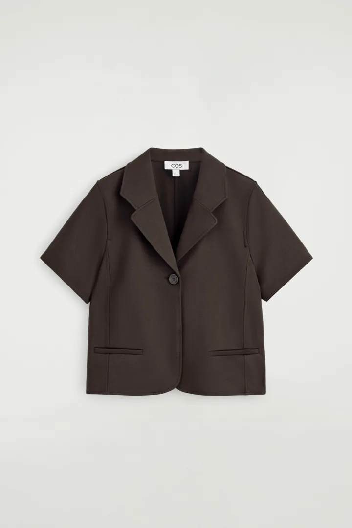 COS default image 5 of 브라운 in 트윌 저지 쇼트 슬리브 블레이저