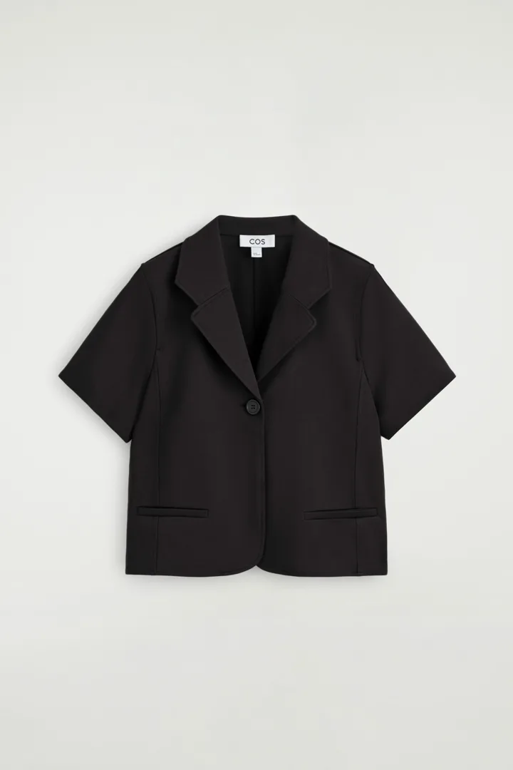 COS default image 4 of 블랙 in 트윌 저지 쇼트 슬리브 블레이저