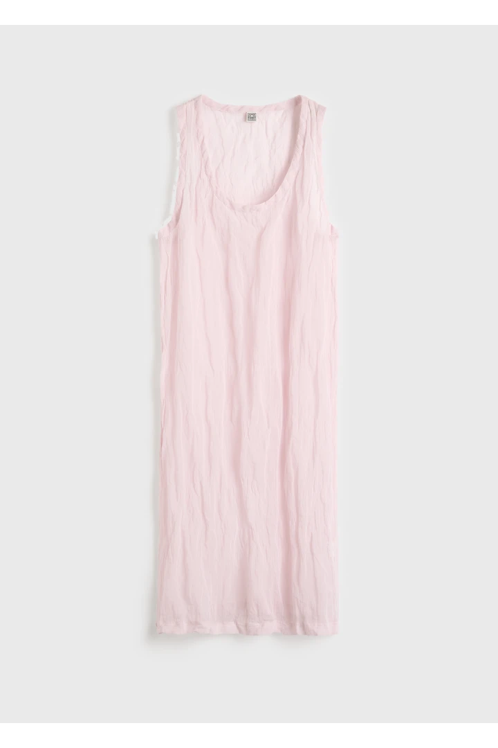 TOTEME default image 3 of 핑크 in 크링클드 거즈 탱크탑 드레스 블룸