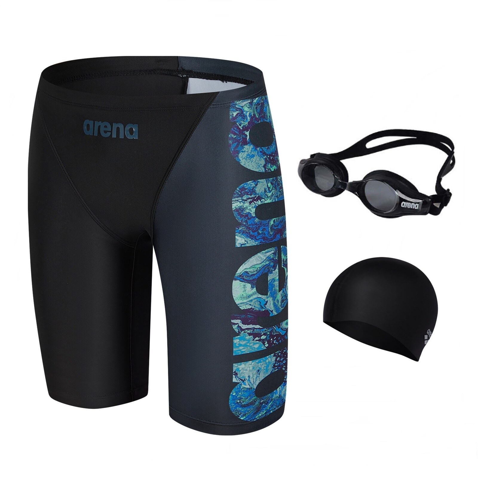 (주)동인스포츠 [현대백화점] [H.Point Pay현대백화점카드5%즉시할인~03/29]아레나 오션플로우 세트  A6BM1PM50 BLK (주머니백 증정) 일반 남성4부 실내수영복 수경 수모 3종세트 +할인쿠폰