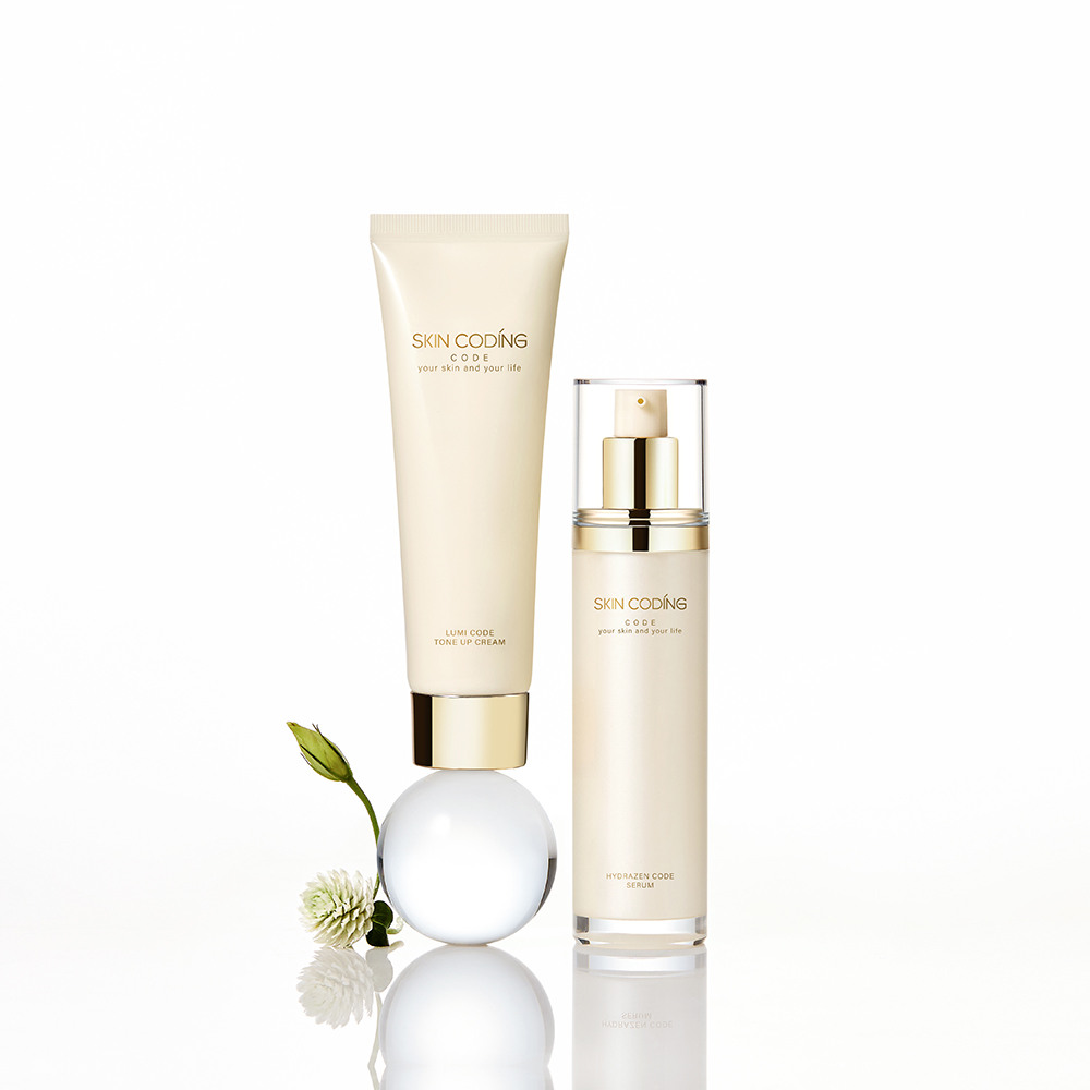 (주)쵸이스코스메틱(CHOICECOSMETIC) [현대백화점] 스킨코딩 하이드라젠코드 세럼 50ml x1개+스킨코딩 루미코드 톤업크림 80ml x1개 +할인쿠폰