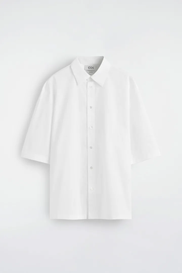 COS default image 28 of 화이트 in 쇼트 슬리브 코튼 셔츠