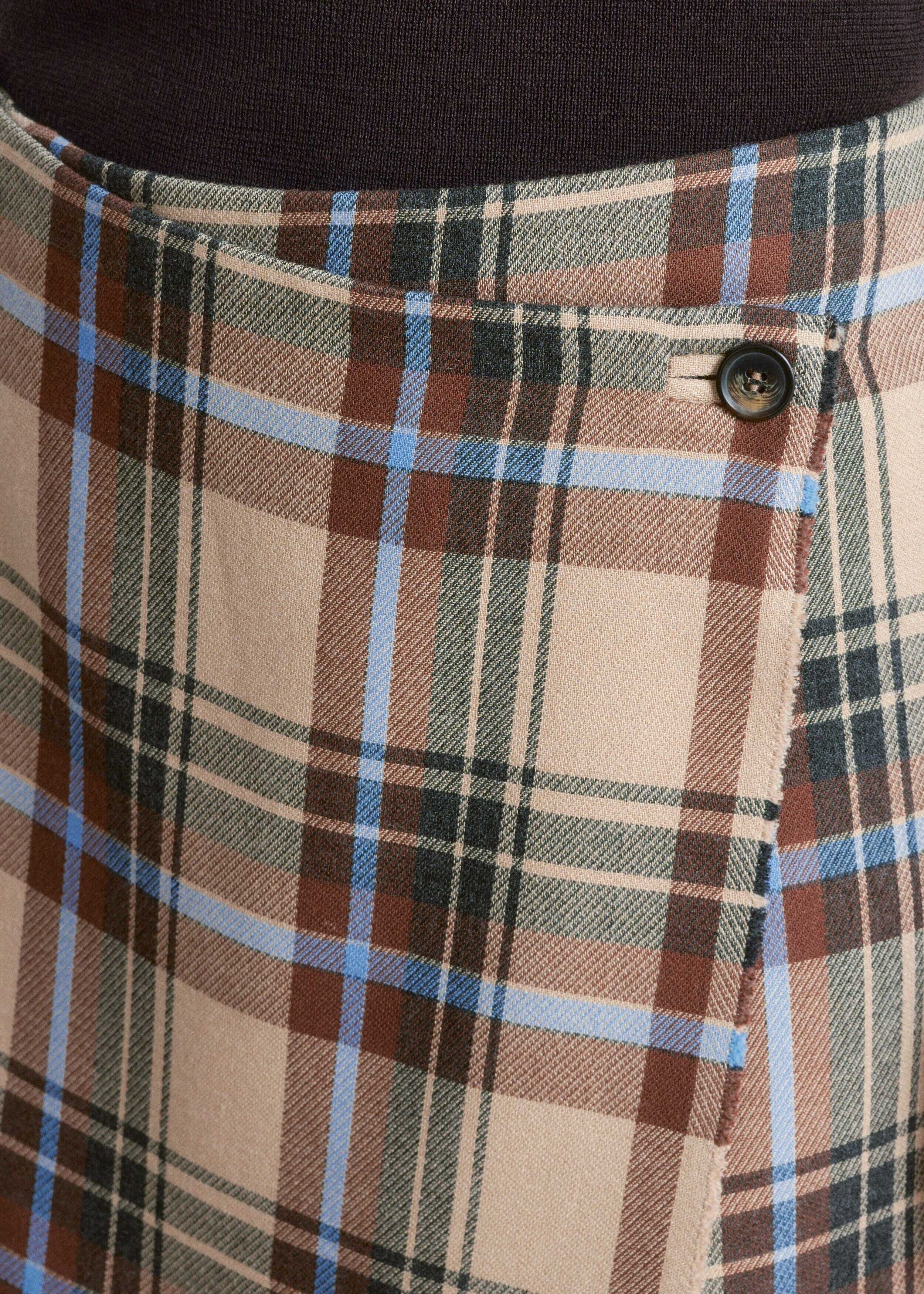 앤아더스토리즈 니 렝스 타탄 랩 스커트의 베이지-타탄컬러 ECOMLook입니다.