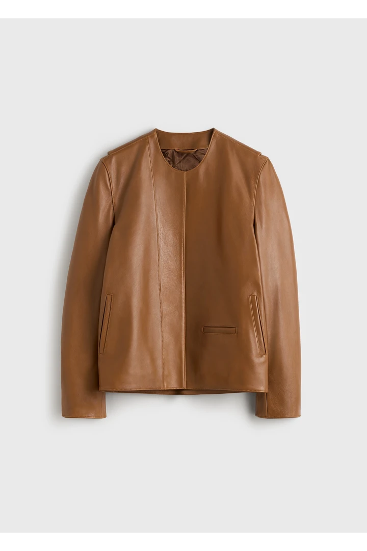 미니멀 바이커 재킷 코퍼