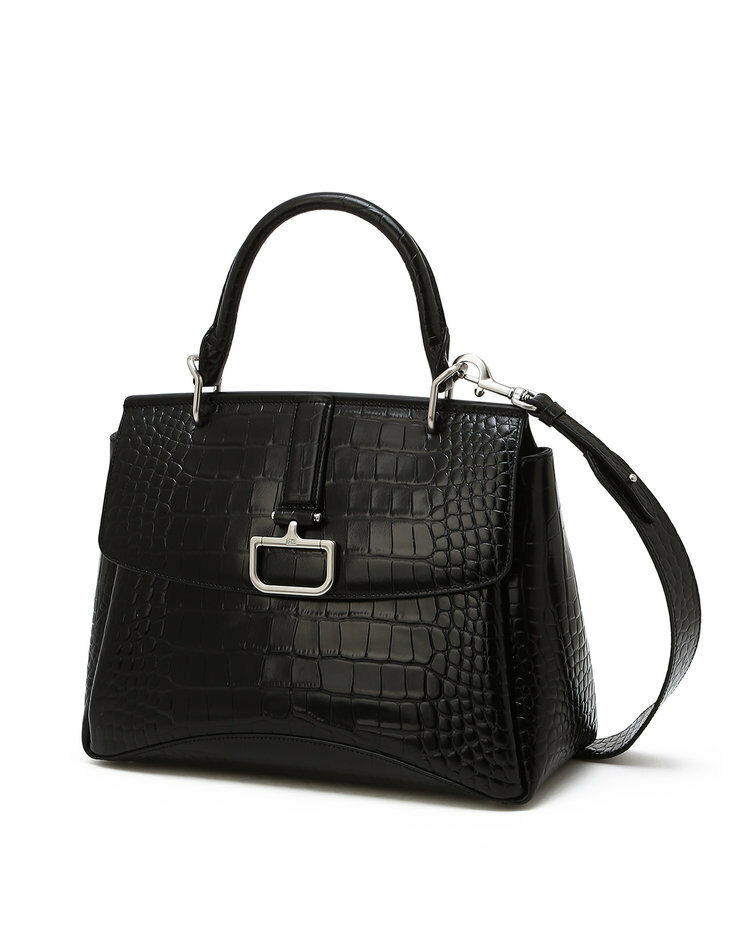 (주)LF [현대백화점] [H.Point Pay현대백화점카드5%즉시할인~03/29]닥스핸드백 DCBA6E824BK  버크백샬롯 블랙 크로커 가죽 토트백 L (닥스가방)