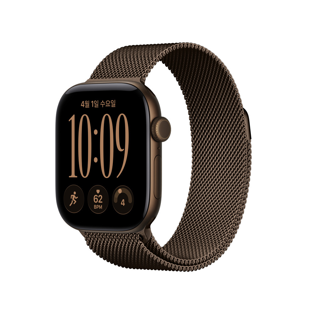 [현대백화점] Apple Watch Series 12 GPS + Cellular 42mm 다크 브론즈 알루미늄 케이스와 다크 브론즈 밀레니즈 루프 MKDK4KH/A