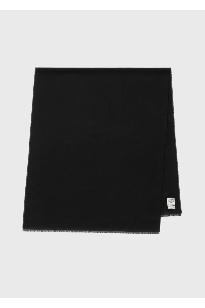 라이트 울 스카프 블랙