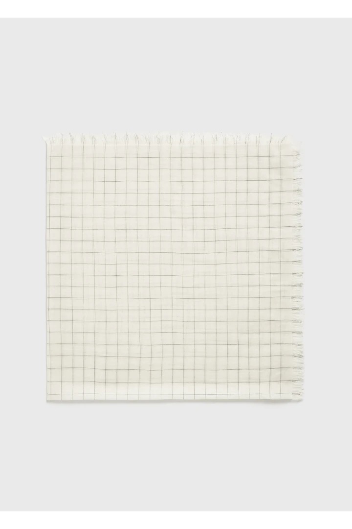 TOTEME 체크 라이트 울 스카프 에크루/블랙의 에크루/블랙컬러 0번쨰 이미지입니다.