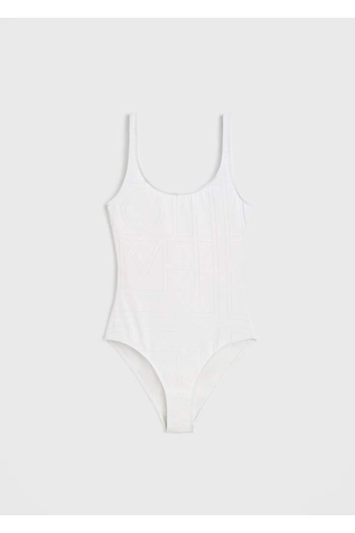 모노그램 포인텔 스윔수트 화이트