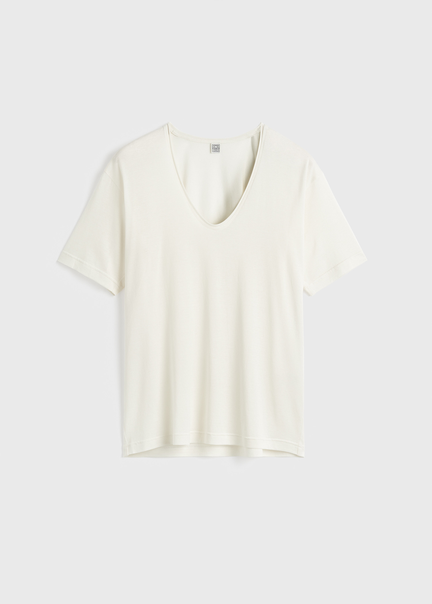 코튼 실크 티셔츠 오프 화이트