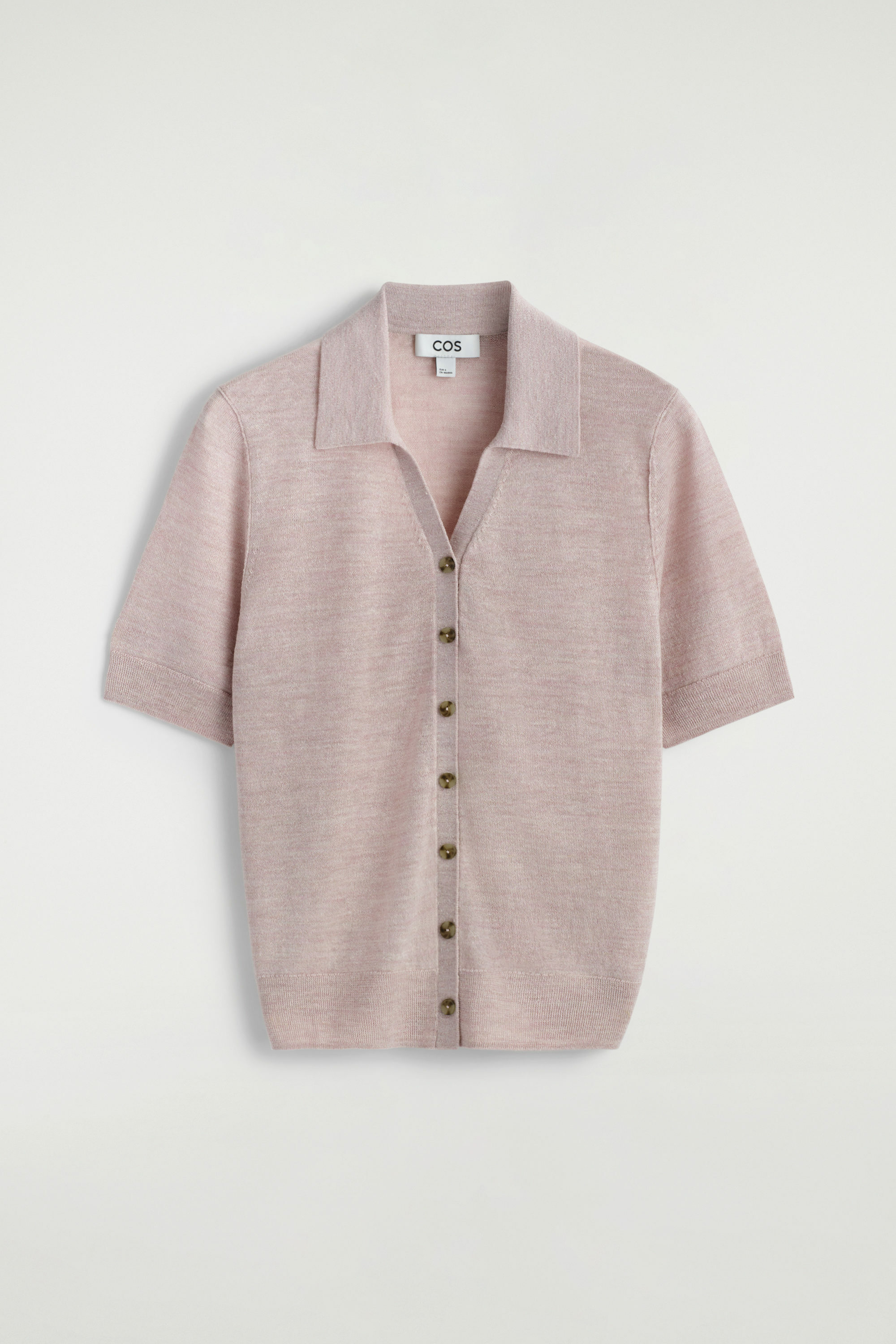 니티드 리넨 메리노 쇼트 슬리브 셔츠